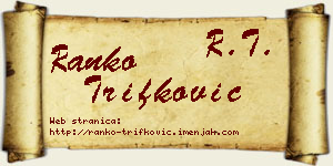 Ranko Trifković vizit kartica